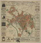 217342 Plattegrond van de gemeente Utrecht, met een kaartje van het netwerk van tramwegen en omringd door advertenties ...